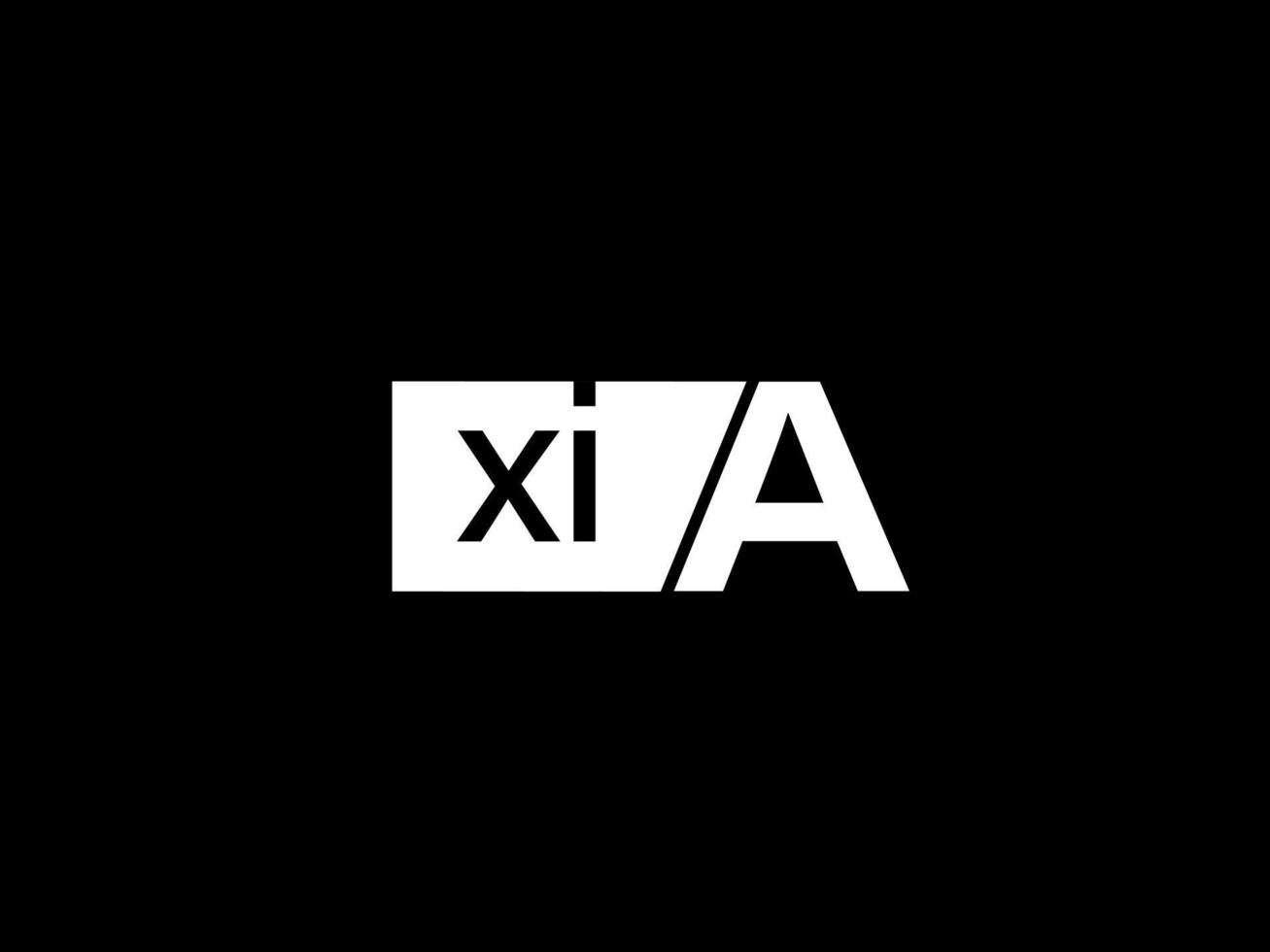 Logotipo de xia y arte vectorial de diseño gráfico, iconos aislados en fondo negro vector