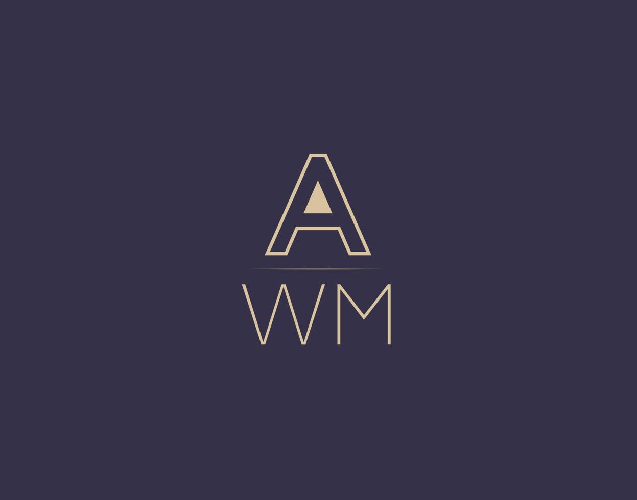 awm carta logotipo diseño moderno minimalista vector imágenes