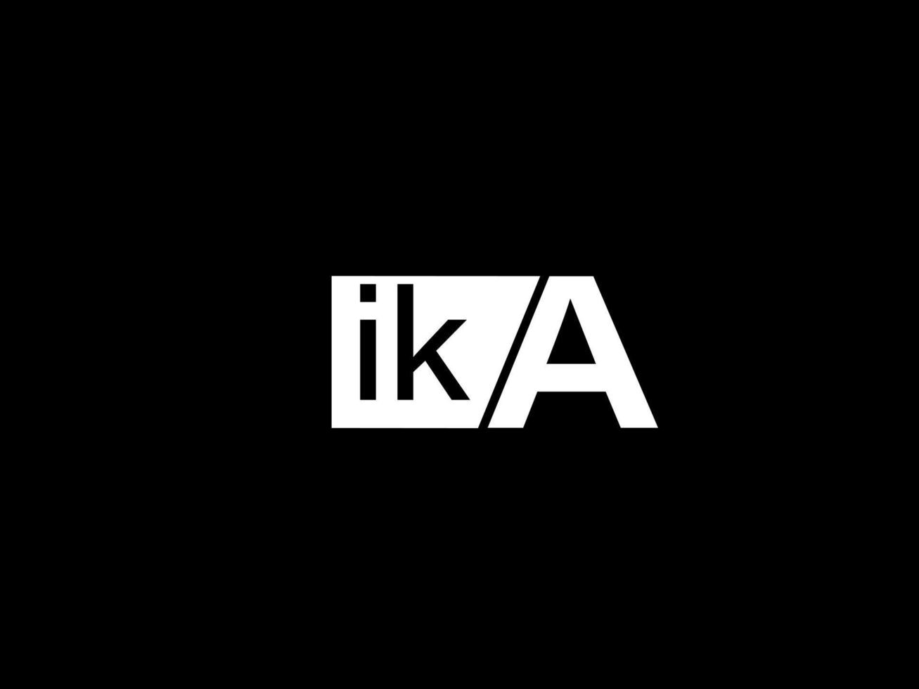 logotipo de ika y arte vectorial de diseño gráfico, iconos aislados en fondo negro vector