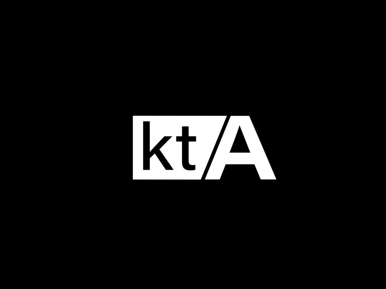 kta logotipo y diseño gráfico arte vectorial, iconos aislados en fondo negro vector