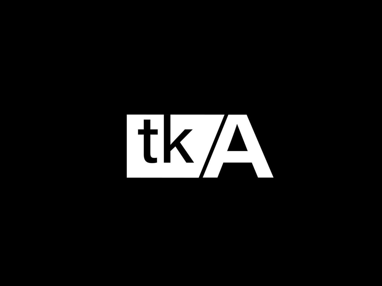 tka logotipo y diseño gráfico arte vectorial, iconos aislados en fondo negro vector