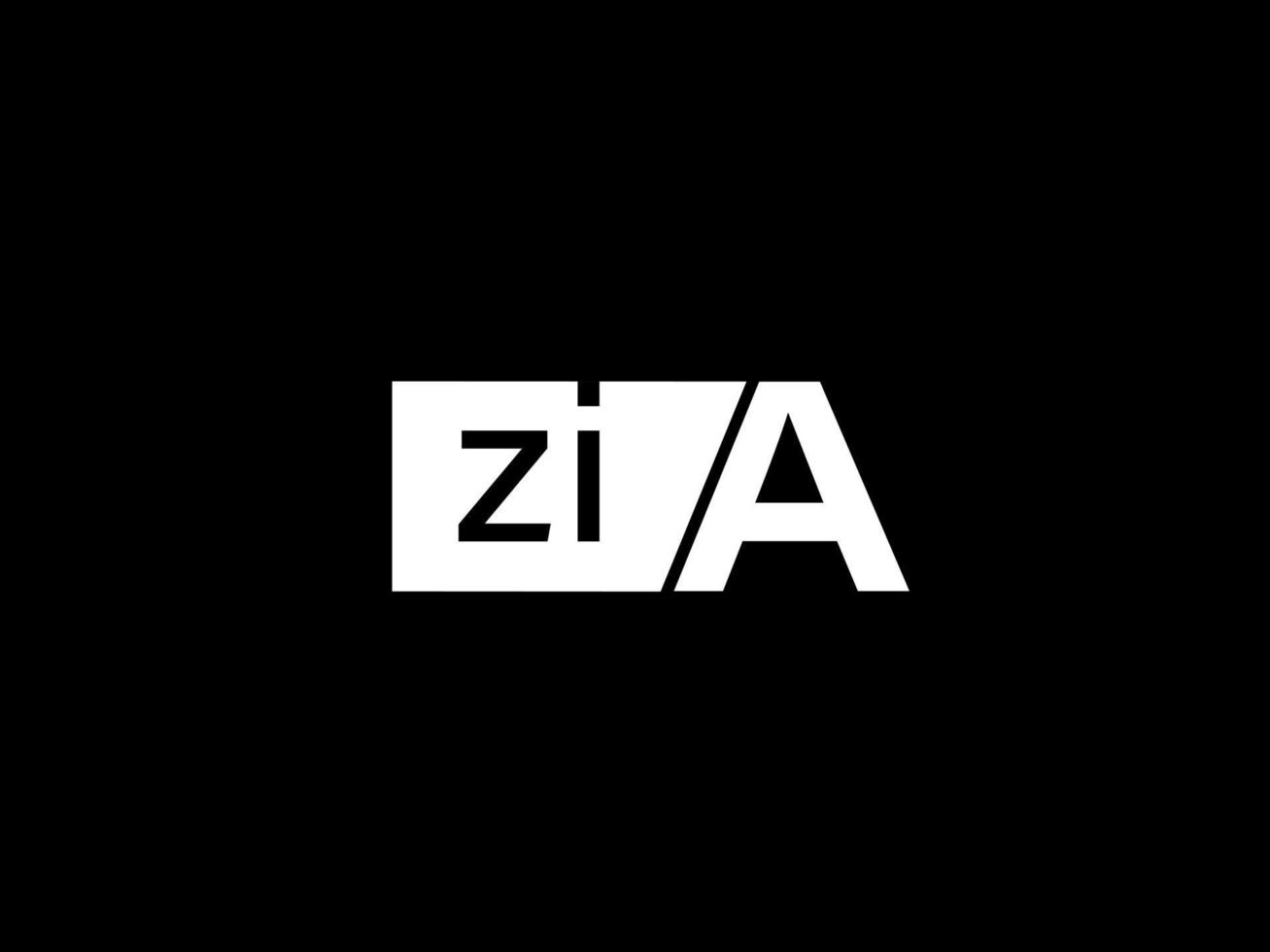 ZIA Logo and Graphics design vector art, Icons isolated on black background