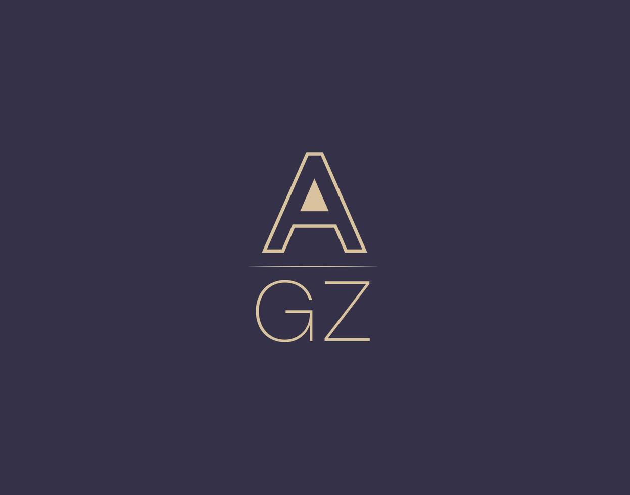 AGZ letter logo design modern minimalist vector images