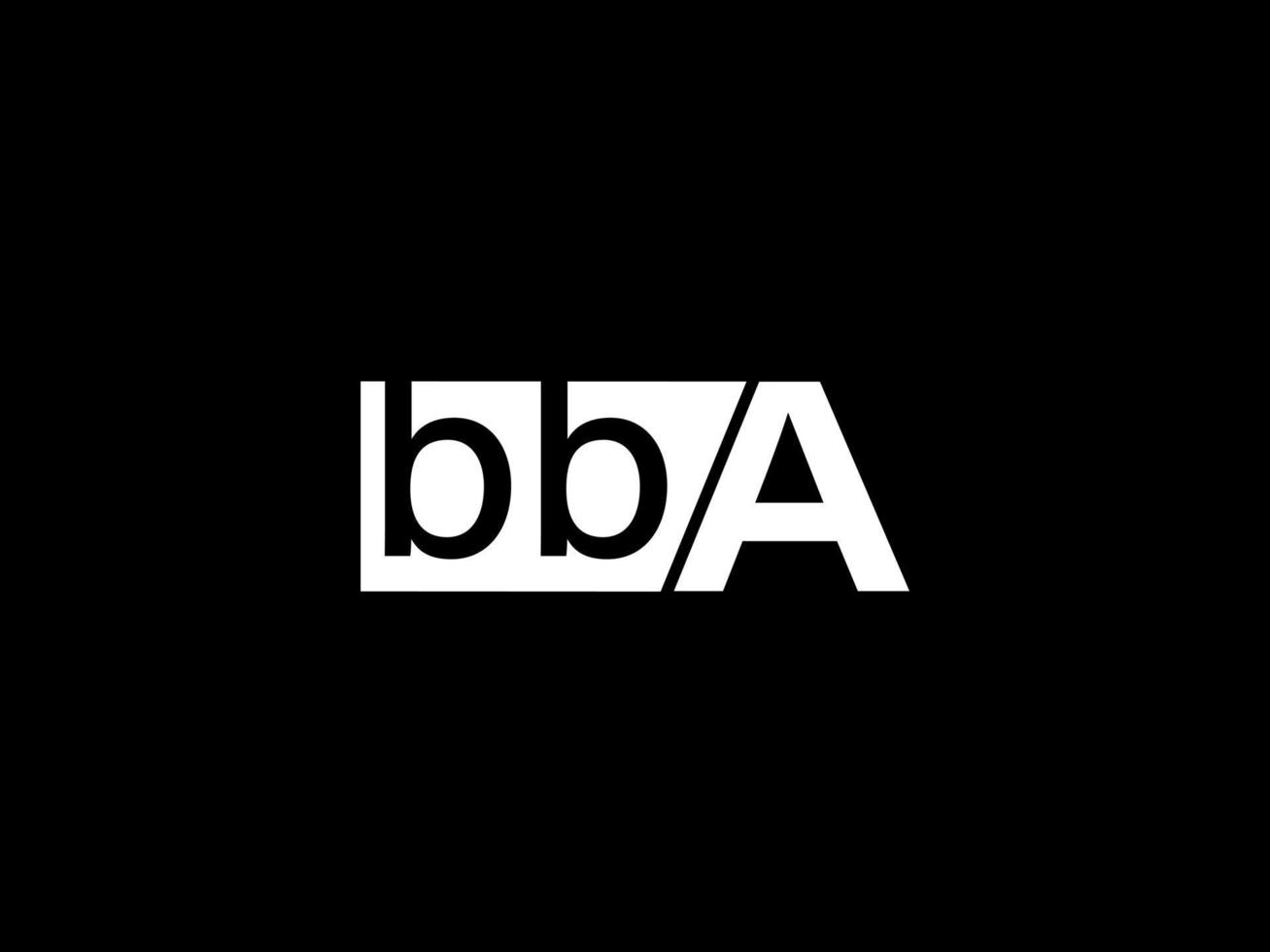 logotipo de bba y diseño de gráficos de arte vectorial, iconos aislados en fondo negro vector