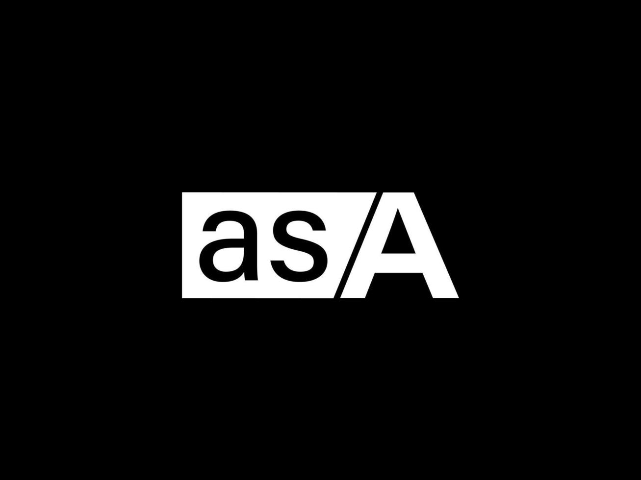 asa logotipo y diseño de gráficos de arte vectorial, iconos aislados en fondo negro vector