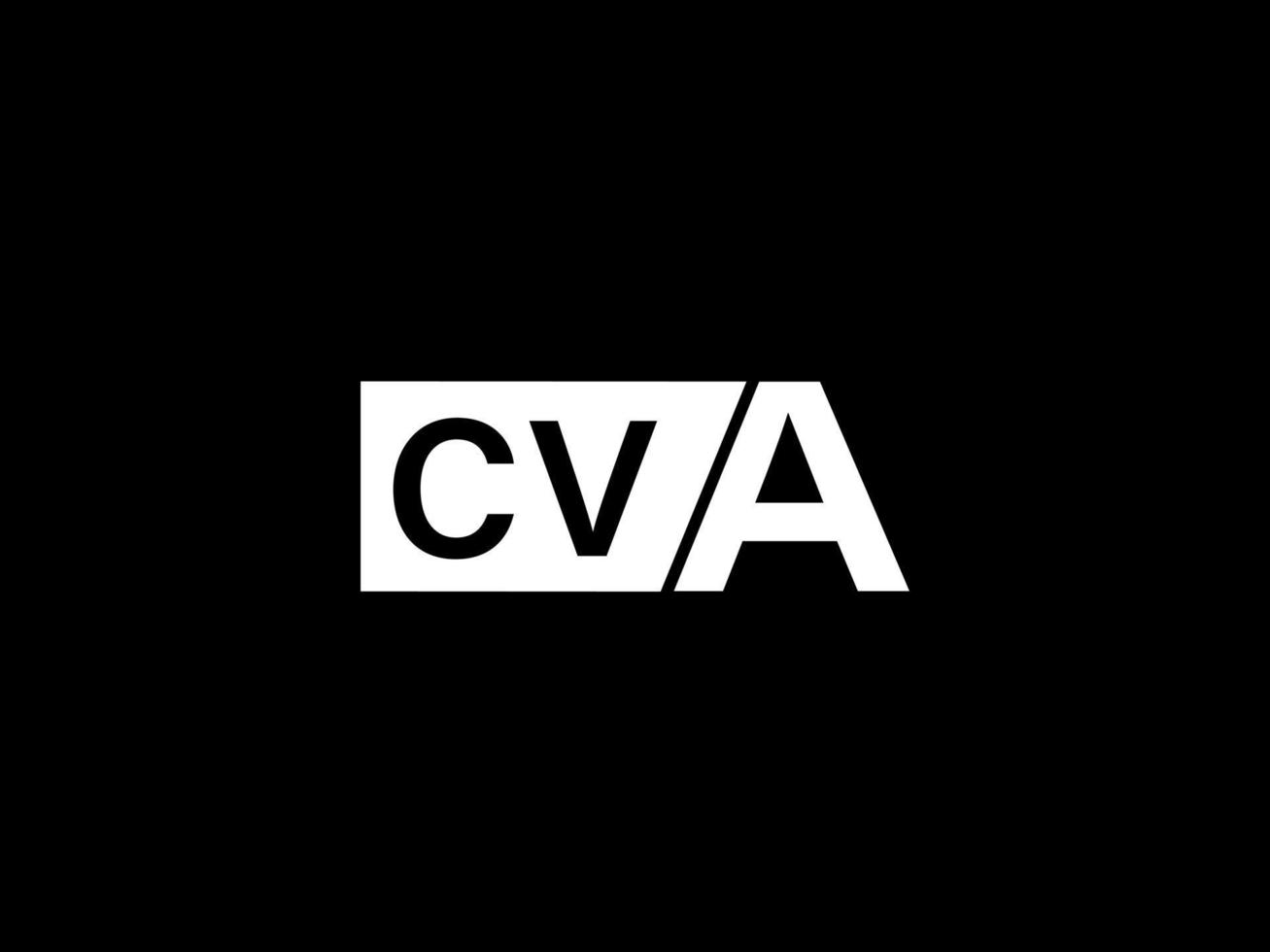 CVA Logo and Graphics design vector art, Icons isolated on black background