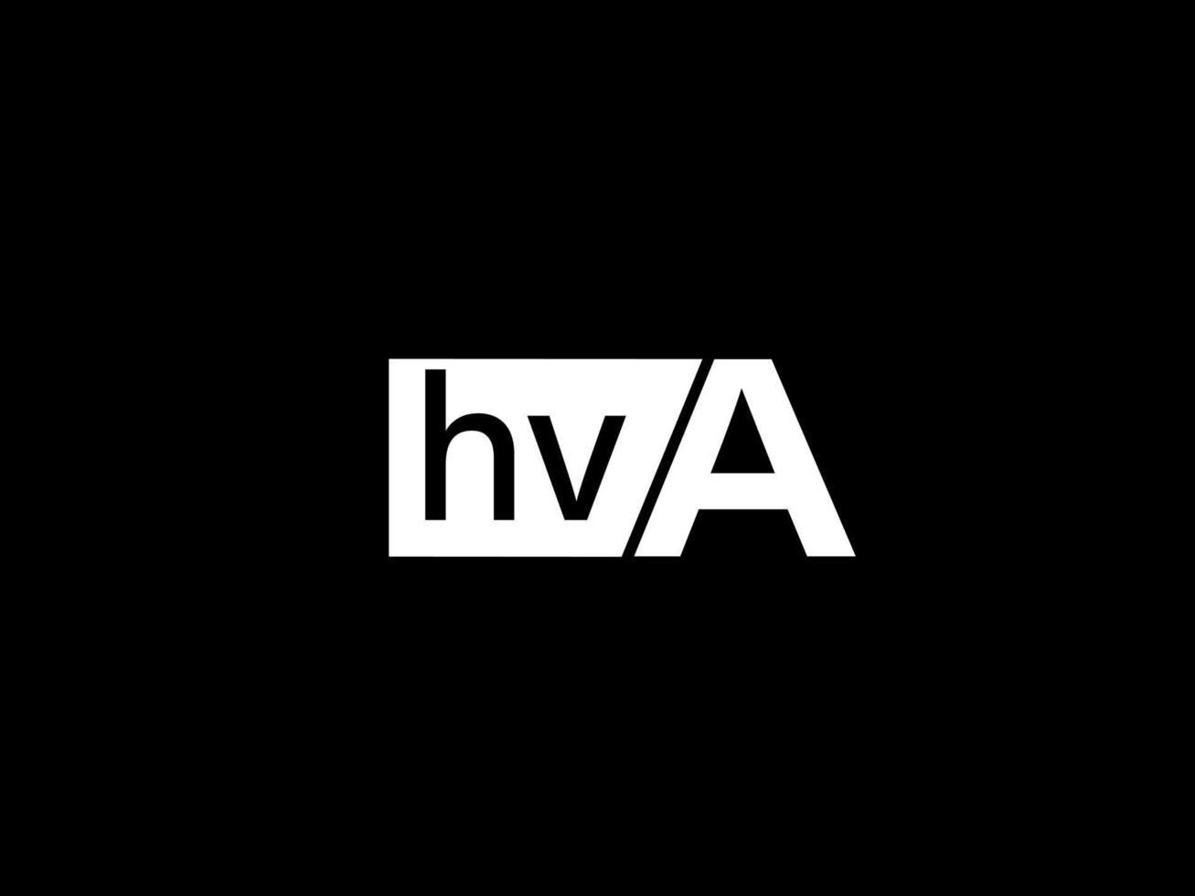 logotipo de hva y diseño de gráficos de arte vectorial, iconos aislados en fondo negro vector