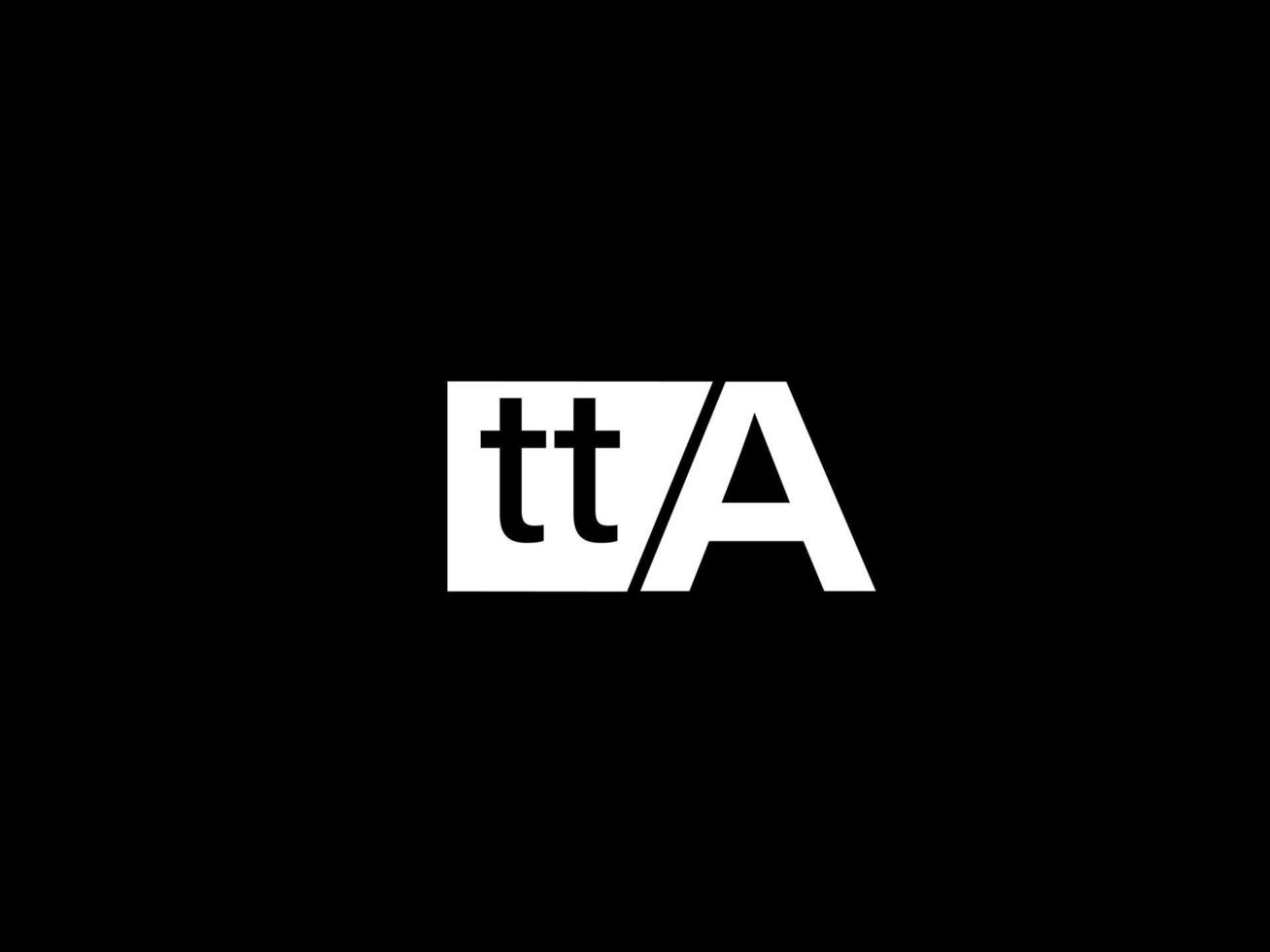 logotipo de tta y arte vectorial de diseño gráfico, iconos aislados en fondo negro vector
