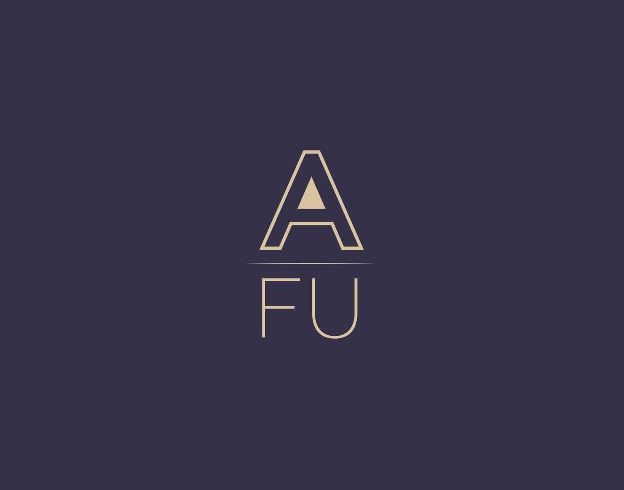 AFU letter logo design modern minimalist vector images