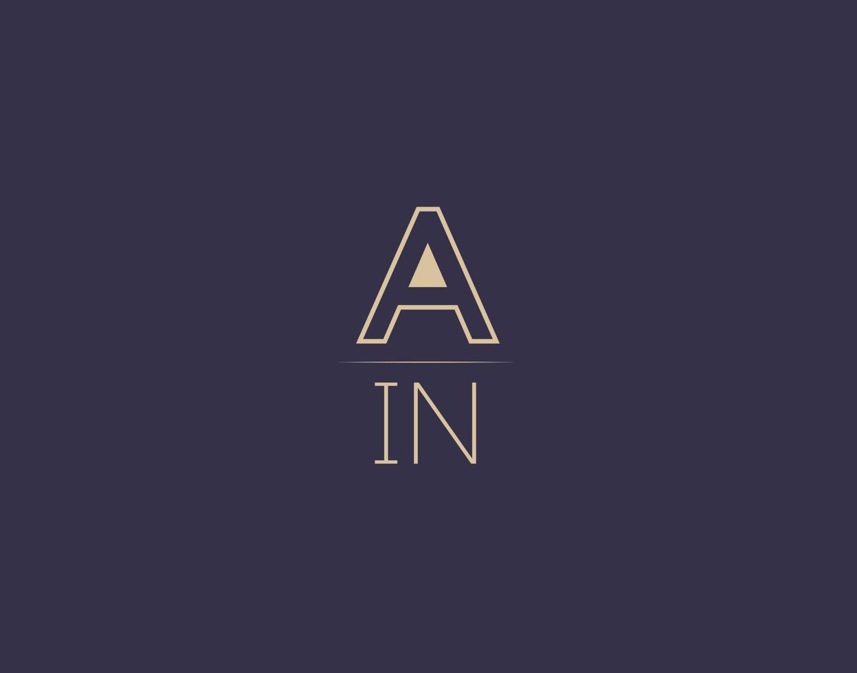 ANI letter logo design modern minimalist vector images