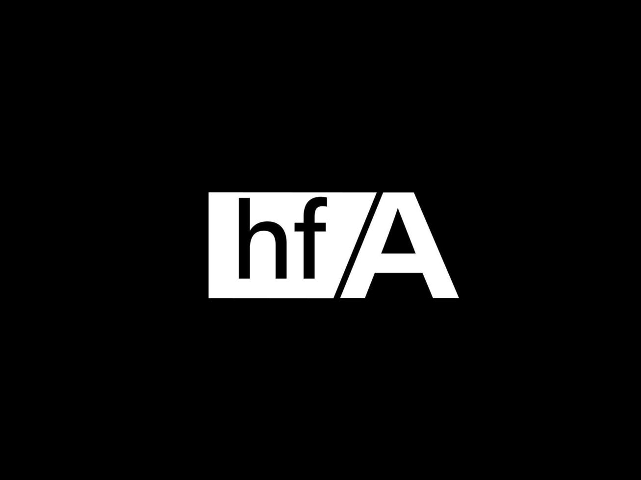 Hfa logotipo y diseño de gráficos de arte vectorial, iconos aislados sobre fondo negro vector