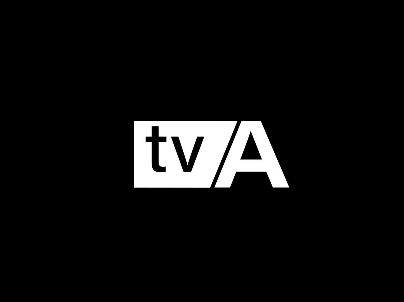 tva logotipo y diseño gráfico arte vectorial, iconos aislados en fondo negro vector