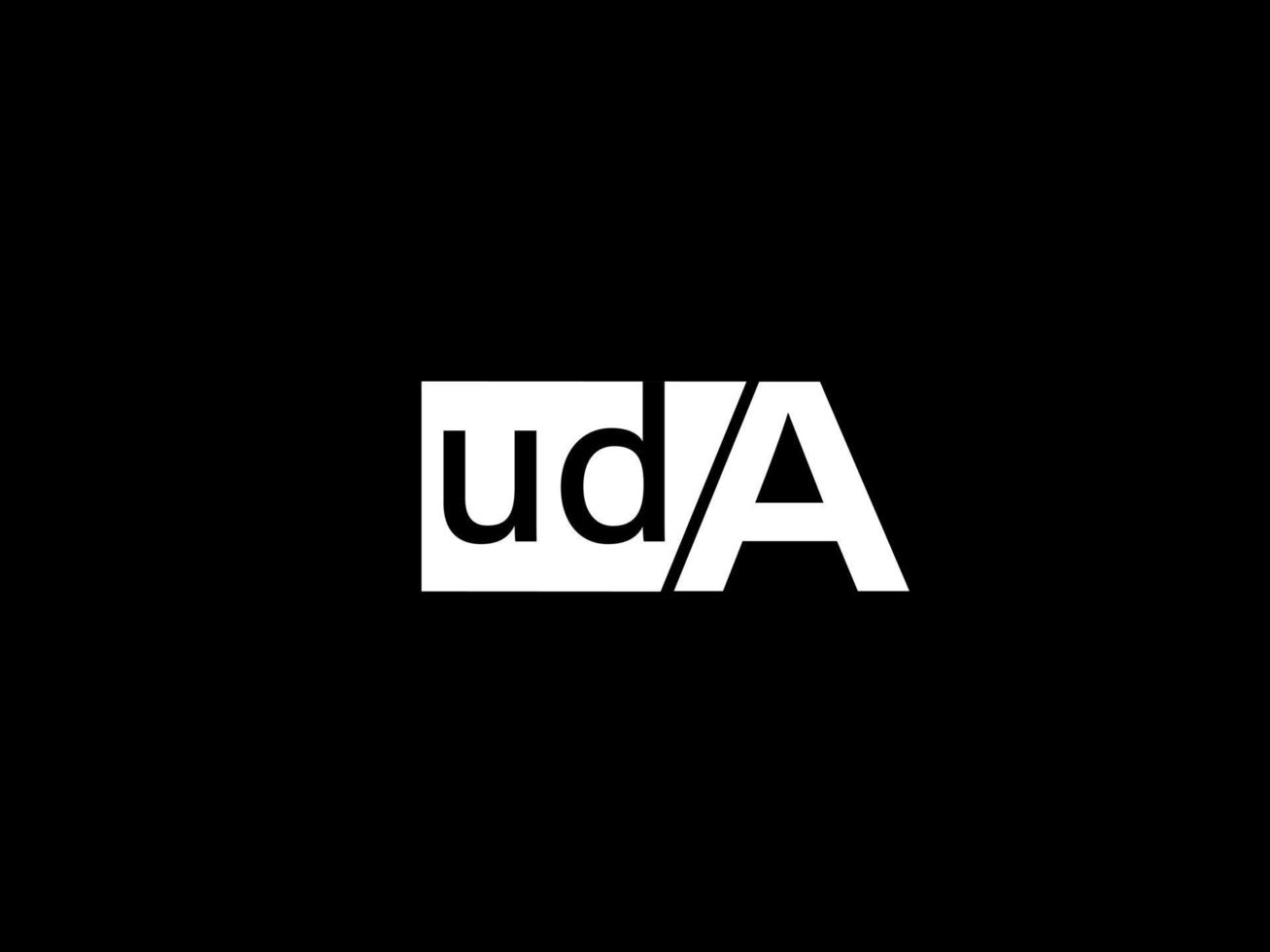 logotipo de uda y diseño de gráficos de arte vectorial, iconos aislados en fondo negro vector