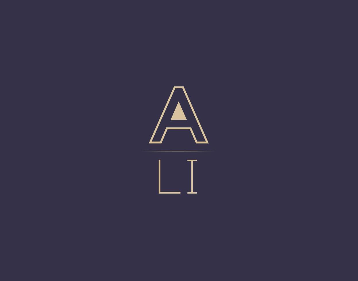 ALI letter logo design modern minimalist vector images