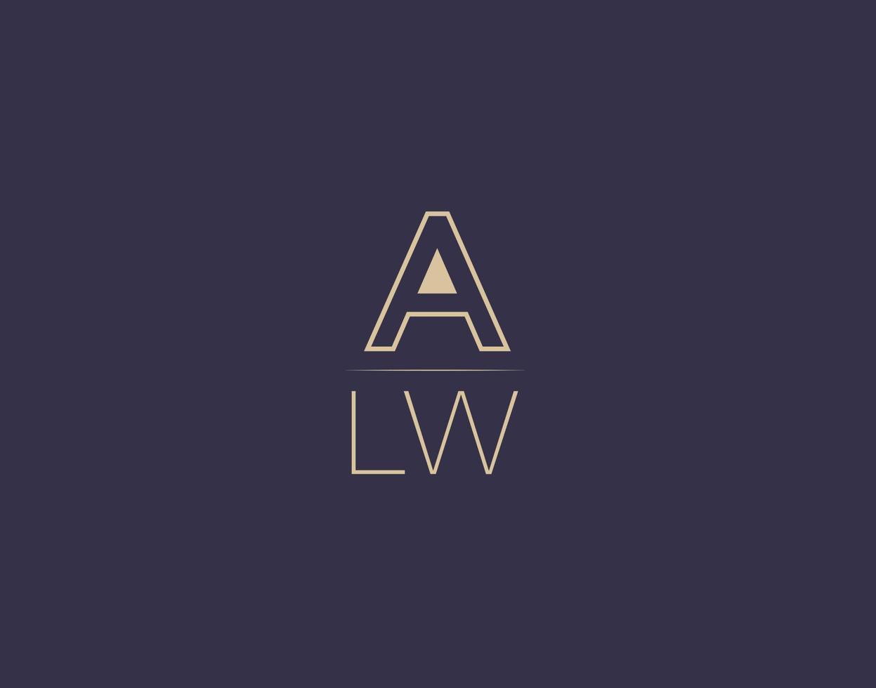 alw letter logo design moderno minimalista vector imágenes
