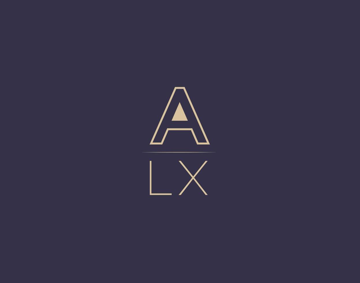 ALX letter logo design modern minimalist vector images