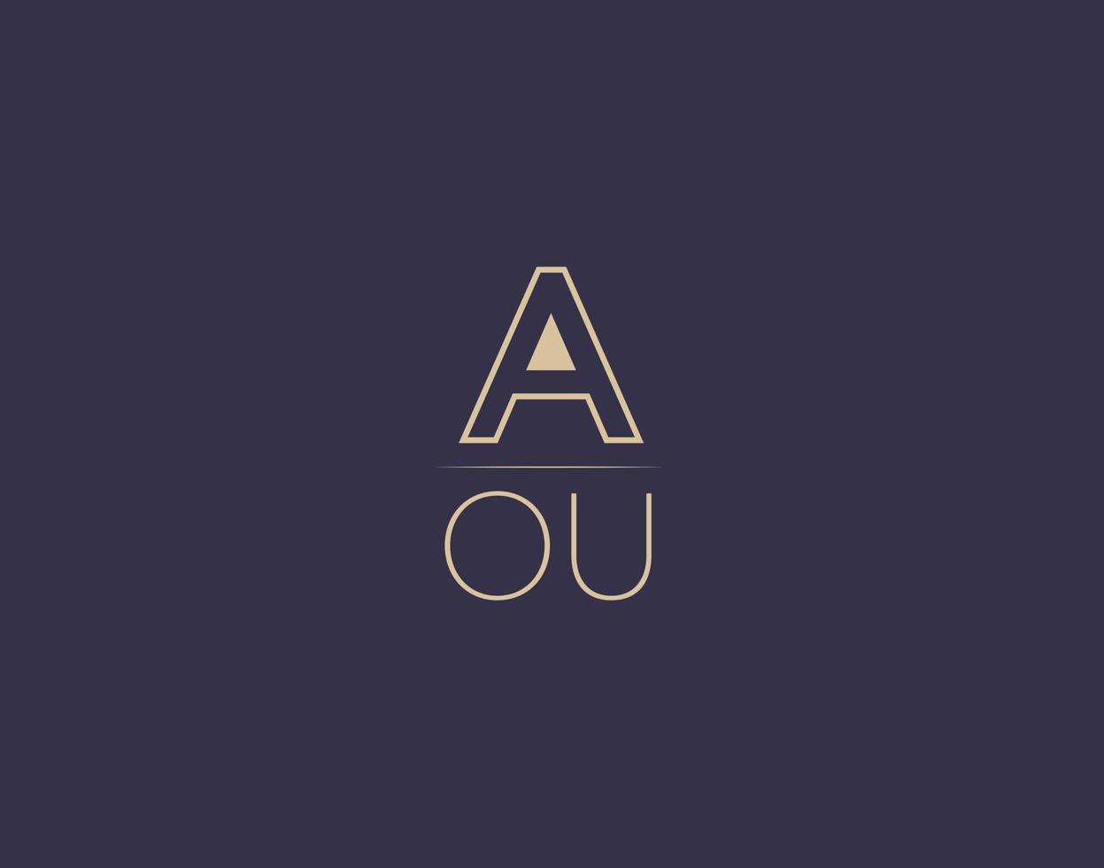 AOU letter logo design modern minimalist vector images