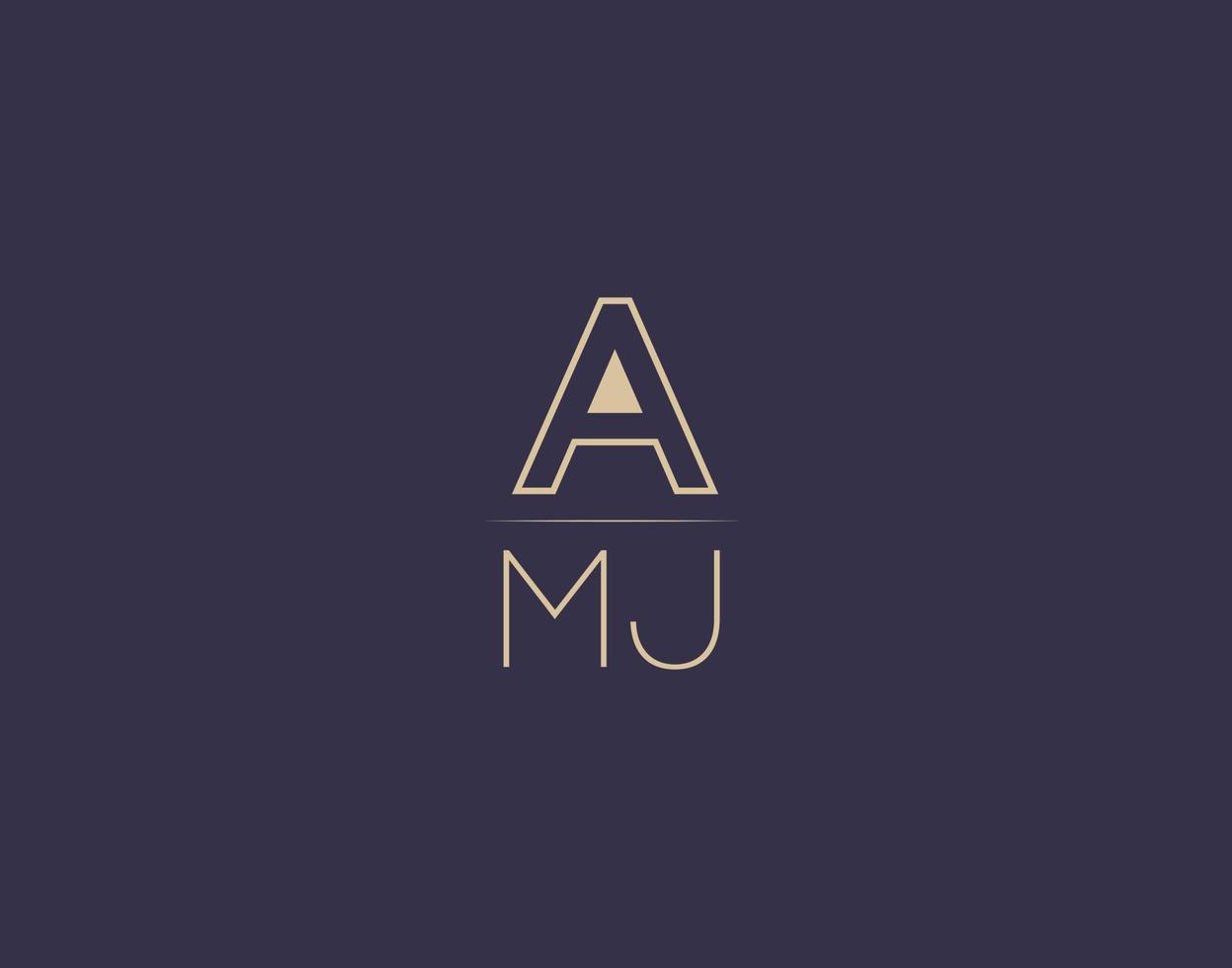 AMJ letter logo design modern minimalist vector images