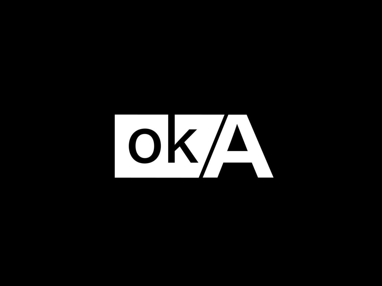 oka logotipo y diseño gráfico arte vectorial, iconos aislados en fondo negro vector