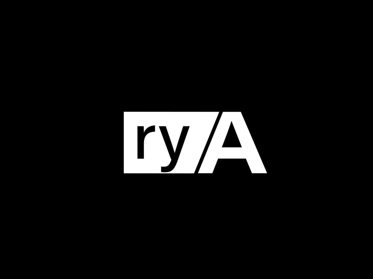 rya logotipo y diseño gráfico arte vectorial, iconos aislados en fondo negro vector