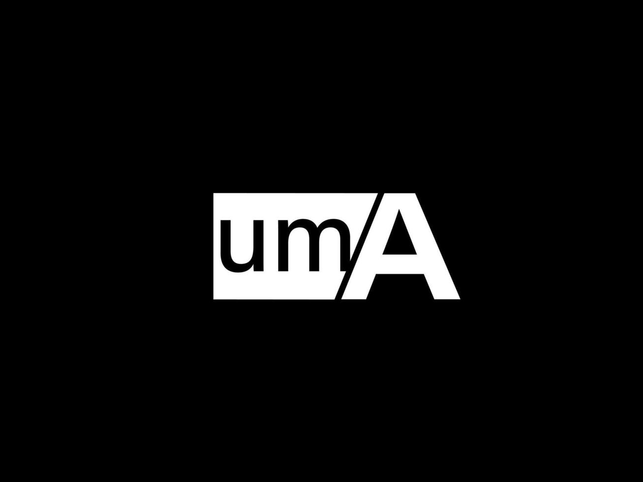 UMA Logo and Graphics design vector art, Icons isolated on black