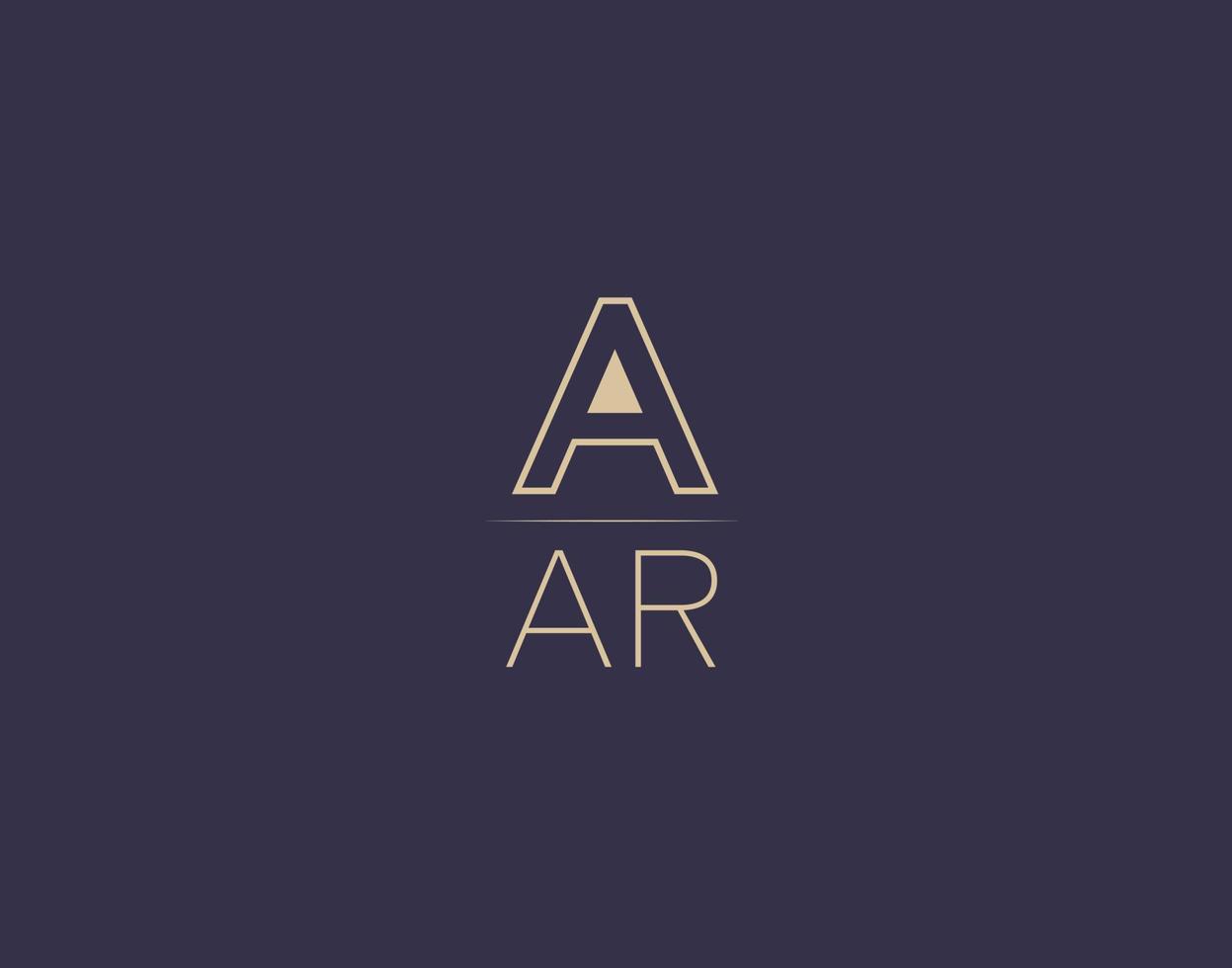 aar carta logotipo diseño moderno minimalista vector imágenes