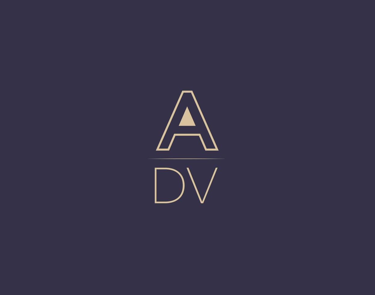 diseño de logotipo de letra adv imágenes vectoriales minimalistas modernas vector