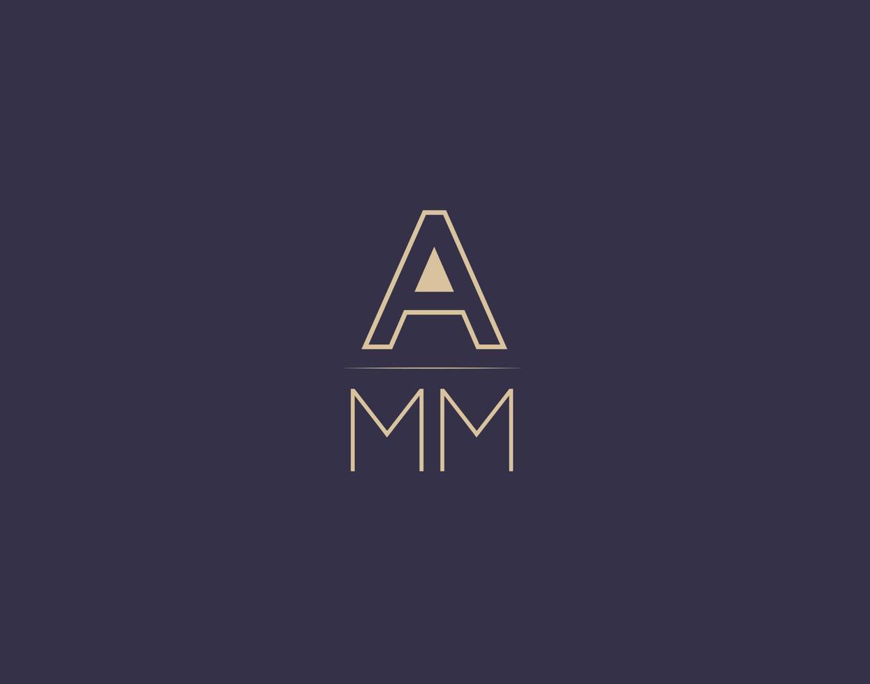 AMM letter logo design modern minimalist vector images