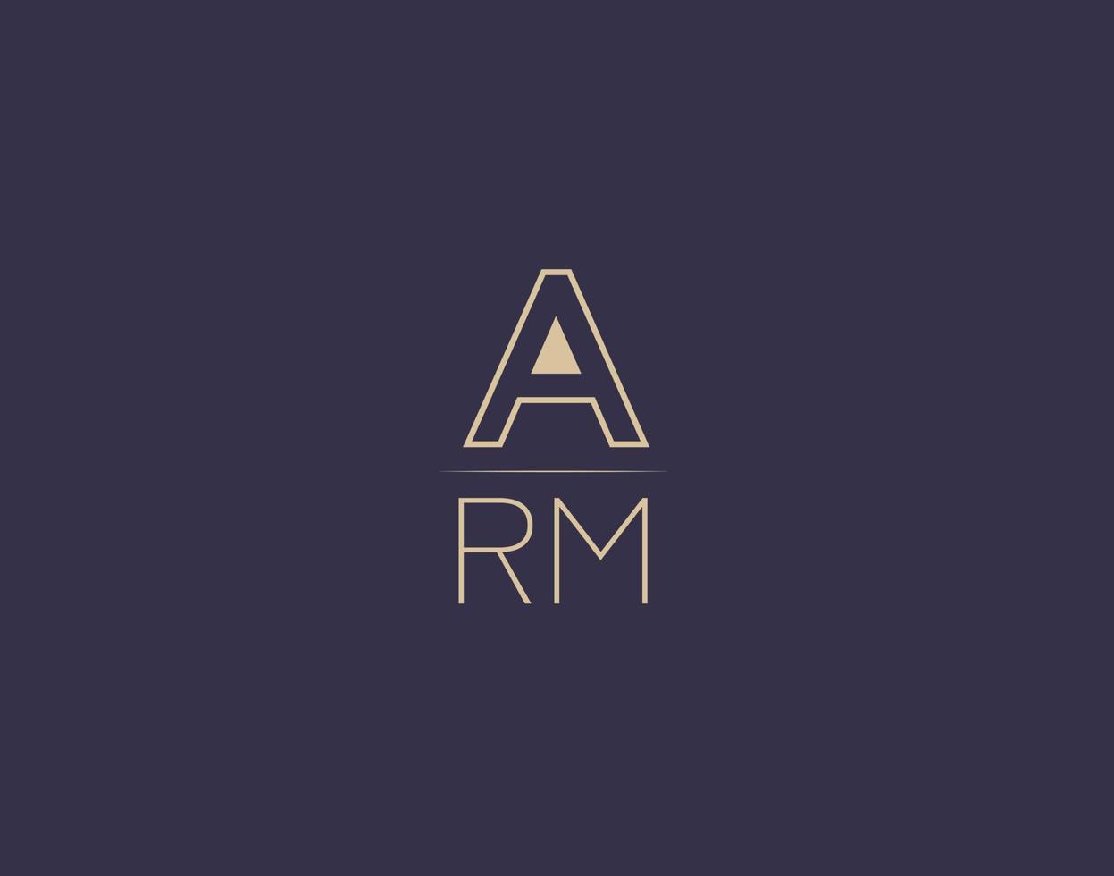 ARM letter logo design modern minimalist vector images