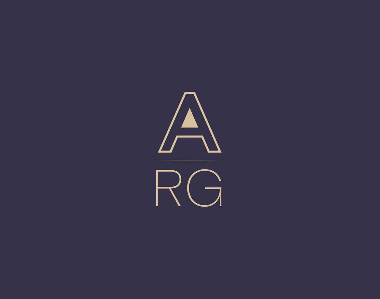 diseño de logotipo de letra arg imágenes vectoriales minimalistas modernas vector