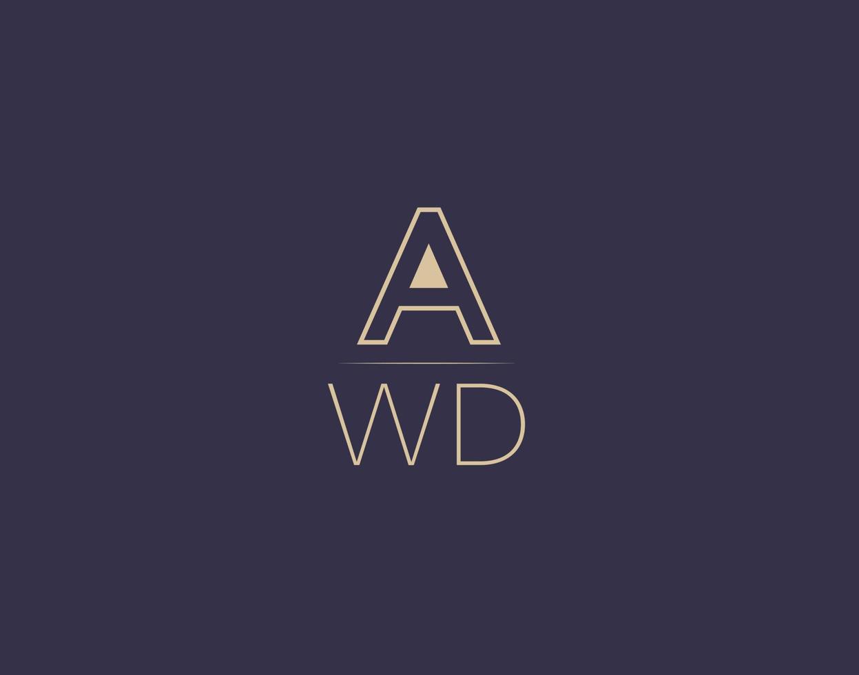 AWD letter logo design modern minimalist vector images