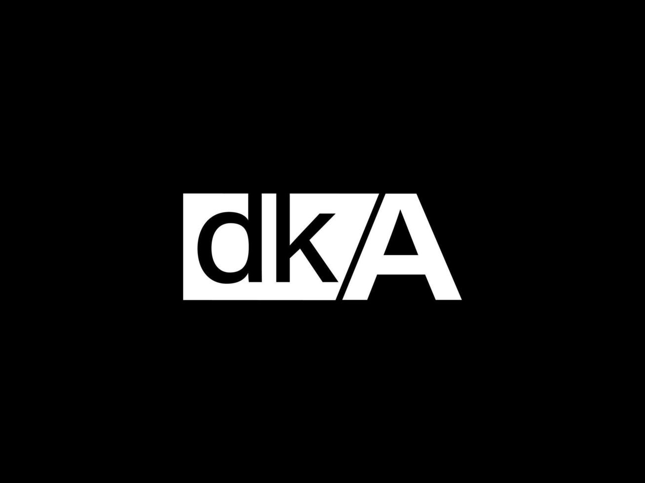 DKA Logo and Graphics design vector art, Icons isolated on black background