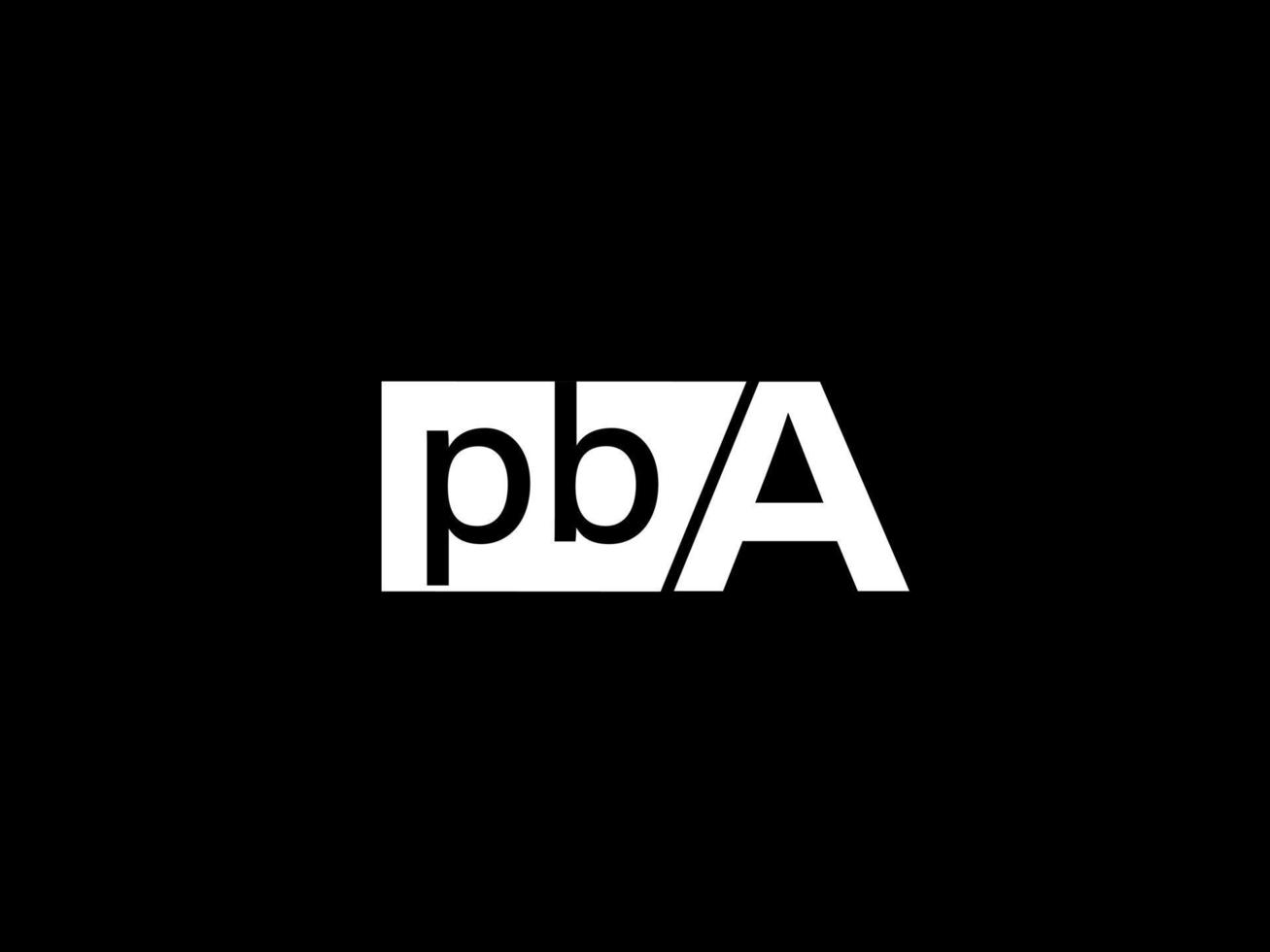 logotipo de pba y diseño gráfico de arte vectorial, iconos aislados en fondo negro vector