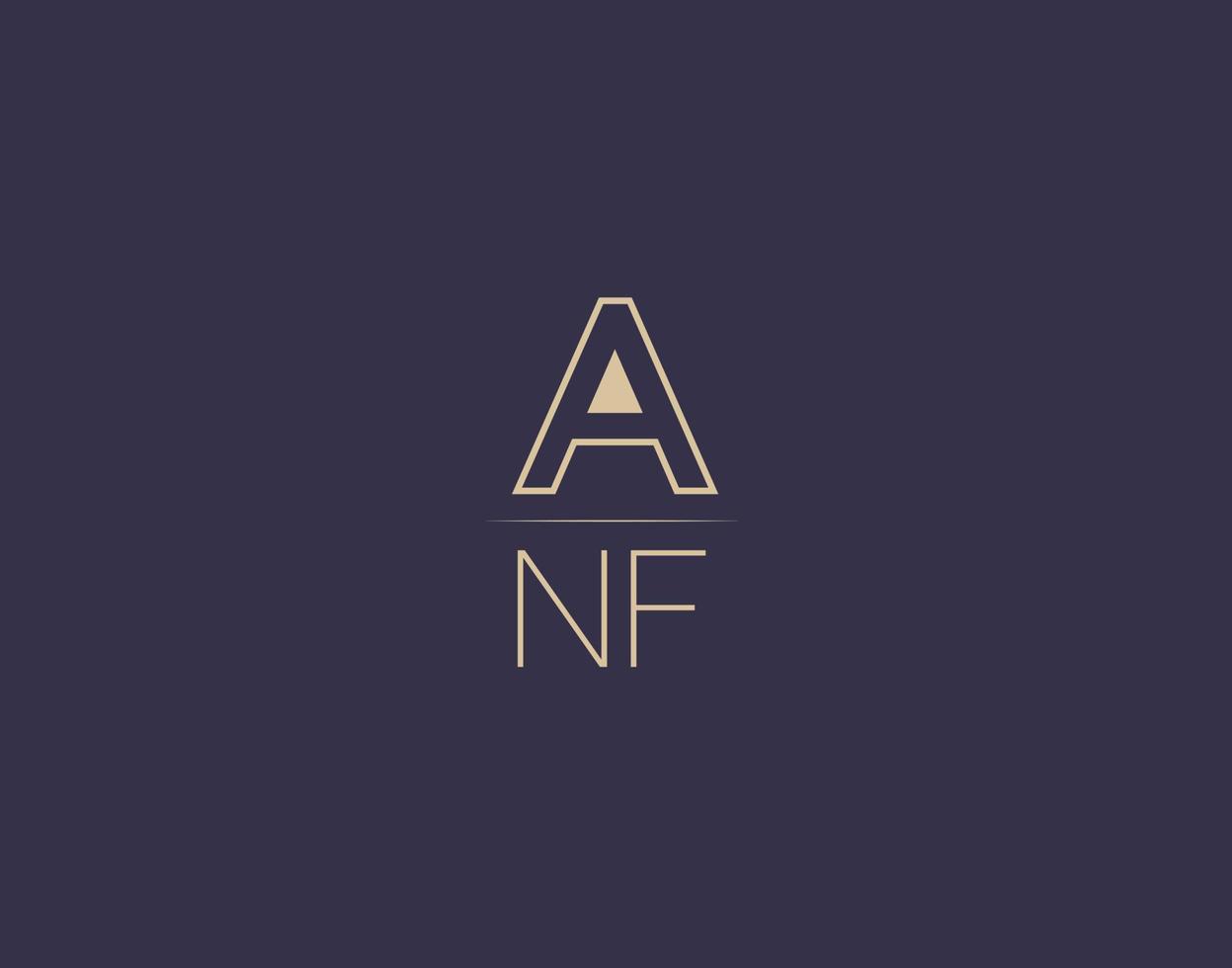 ANF letter logo design modern minimalist vector images