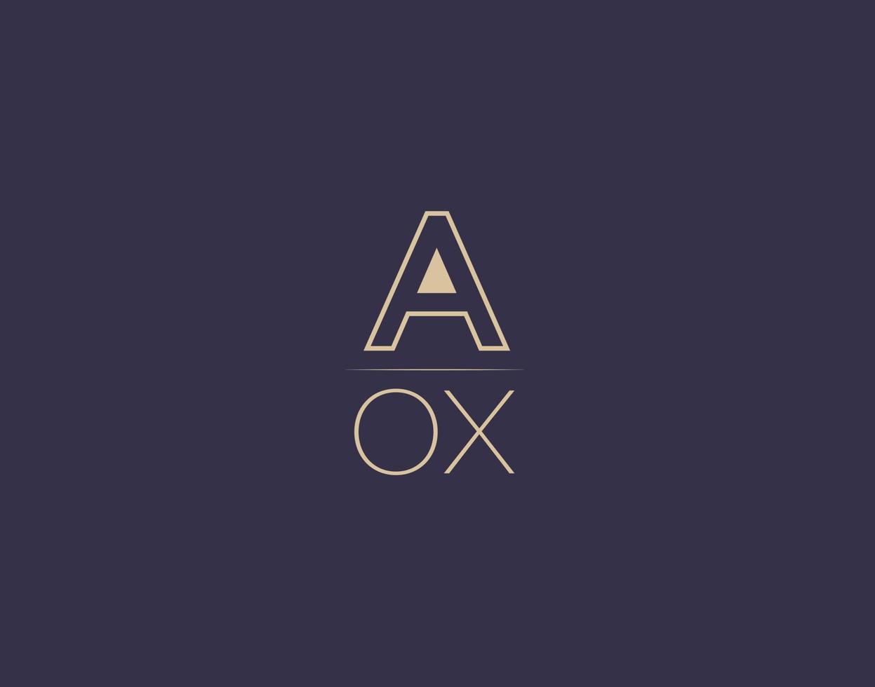 AOX letter logo design modern minimalist vector images