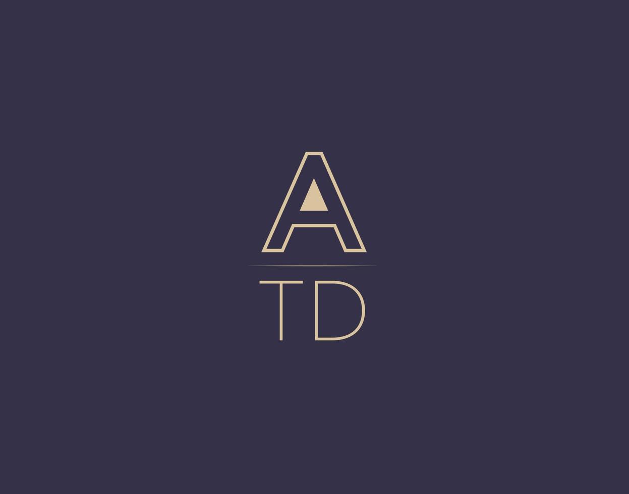 ATD letter logo design modern minimalist vector images