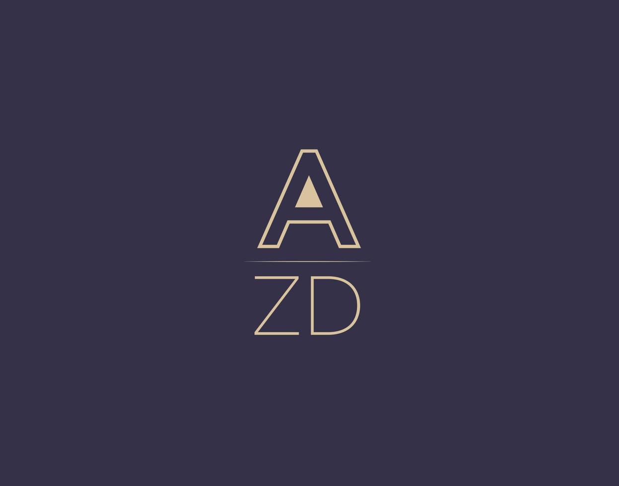 azd carta logo diseño moderno minimalista vector imágenes