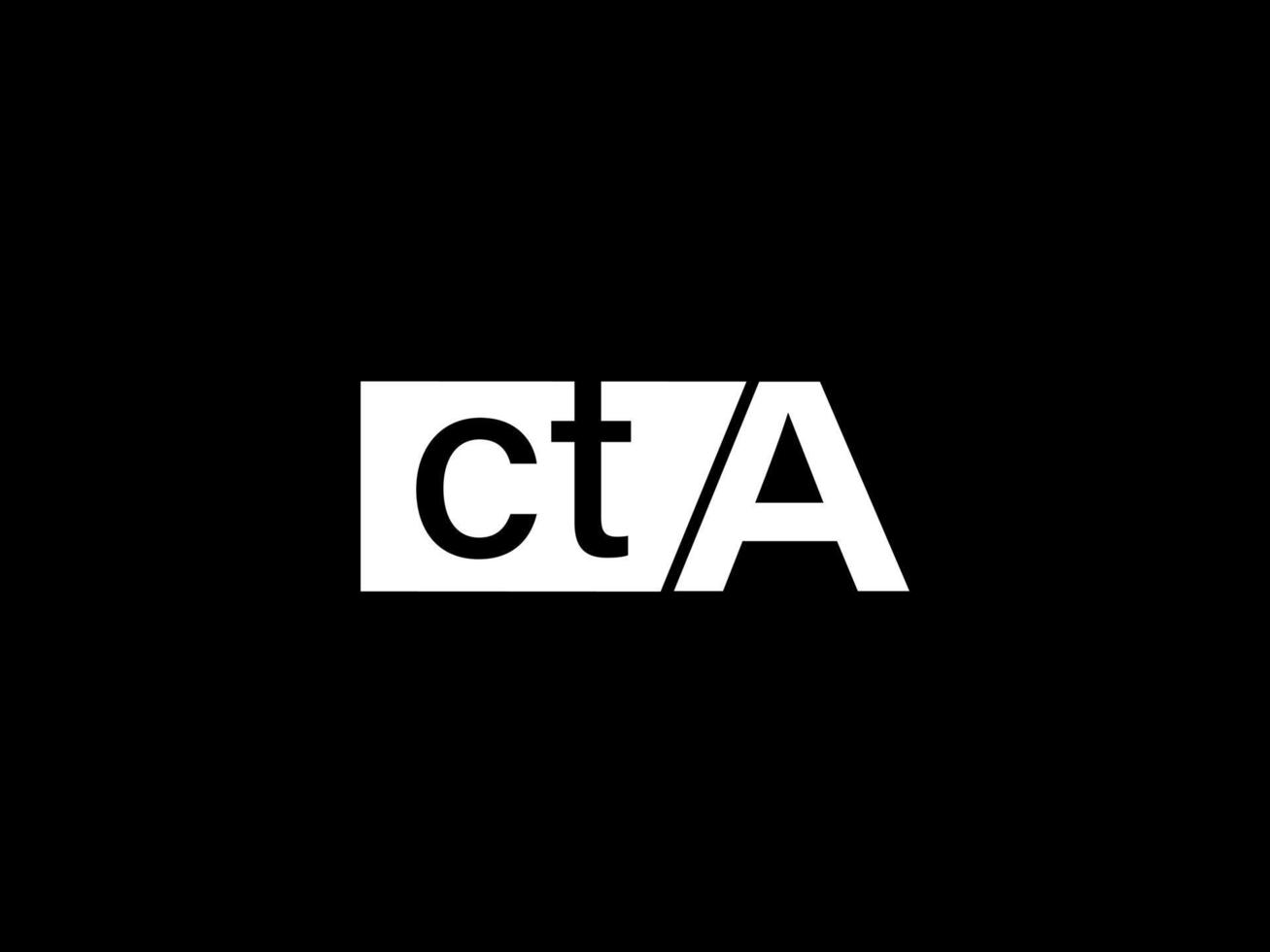 logotipo de cta y diseño de gráficos de arte vectorial, iconos aislados en fondo negro vector