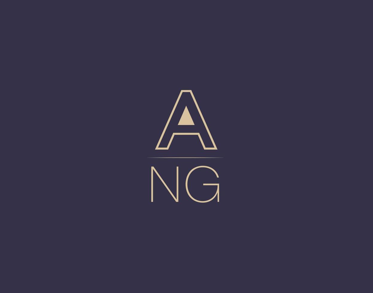 ANG letter logo design modern minimalist vector images