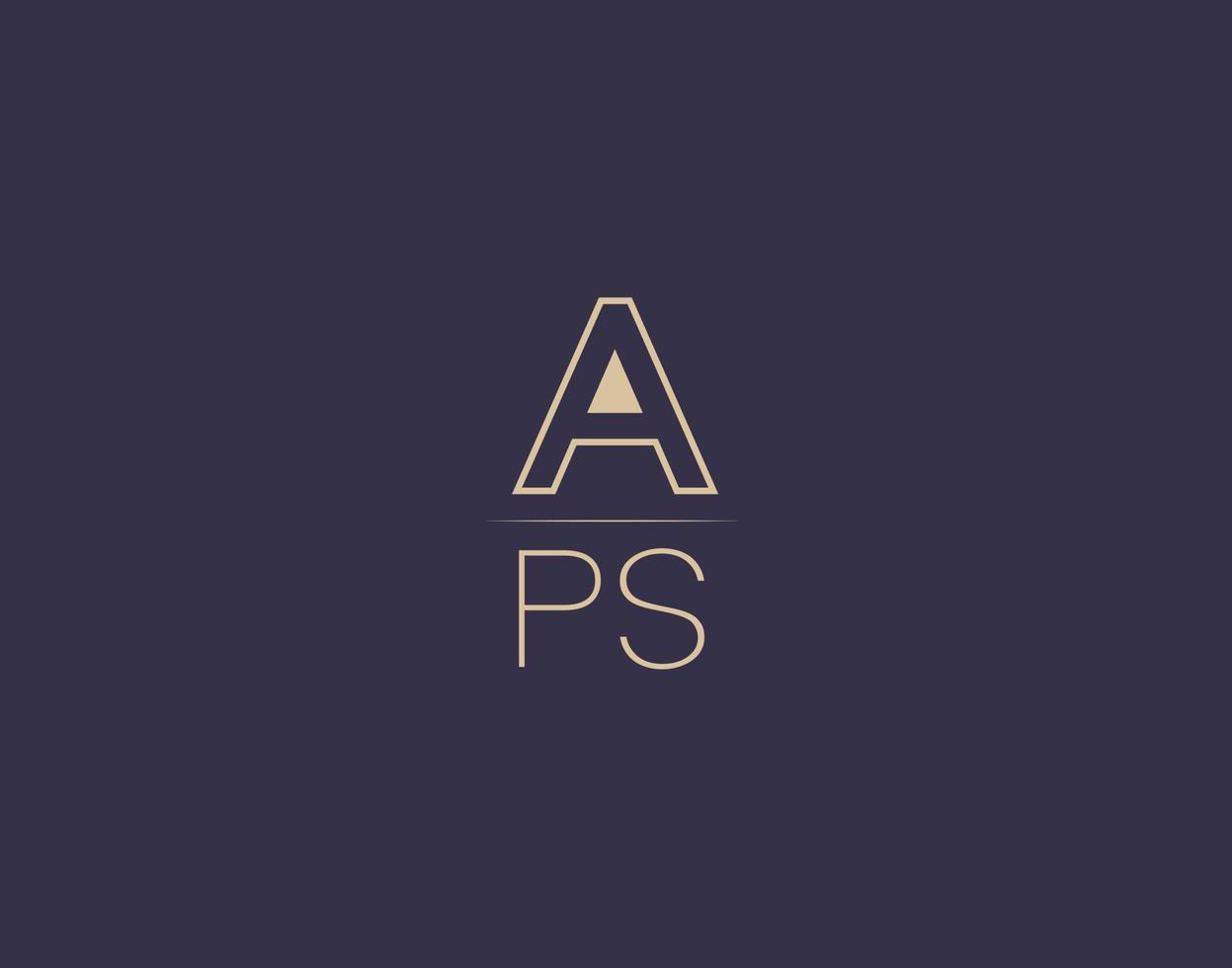 APS letter logo design modern minimalist vector images