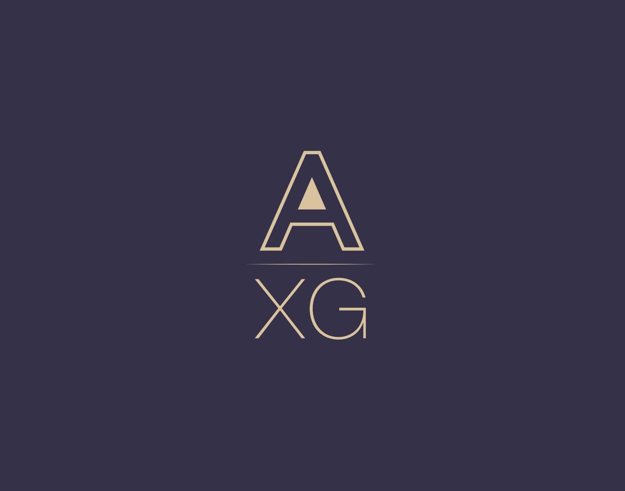 axg carta logotipo diseño moderno minimalista vector imágenes