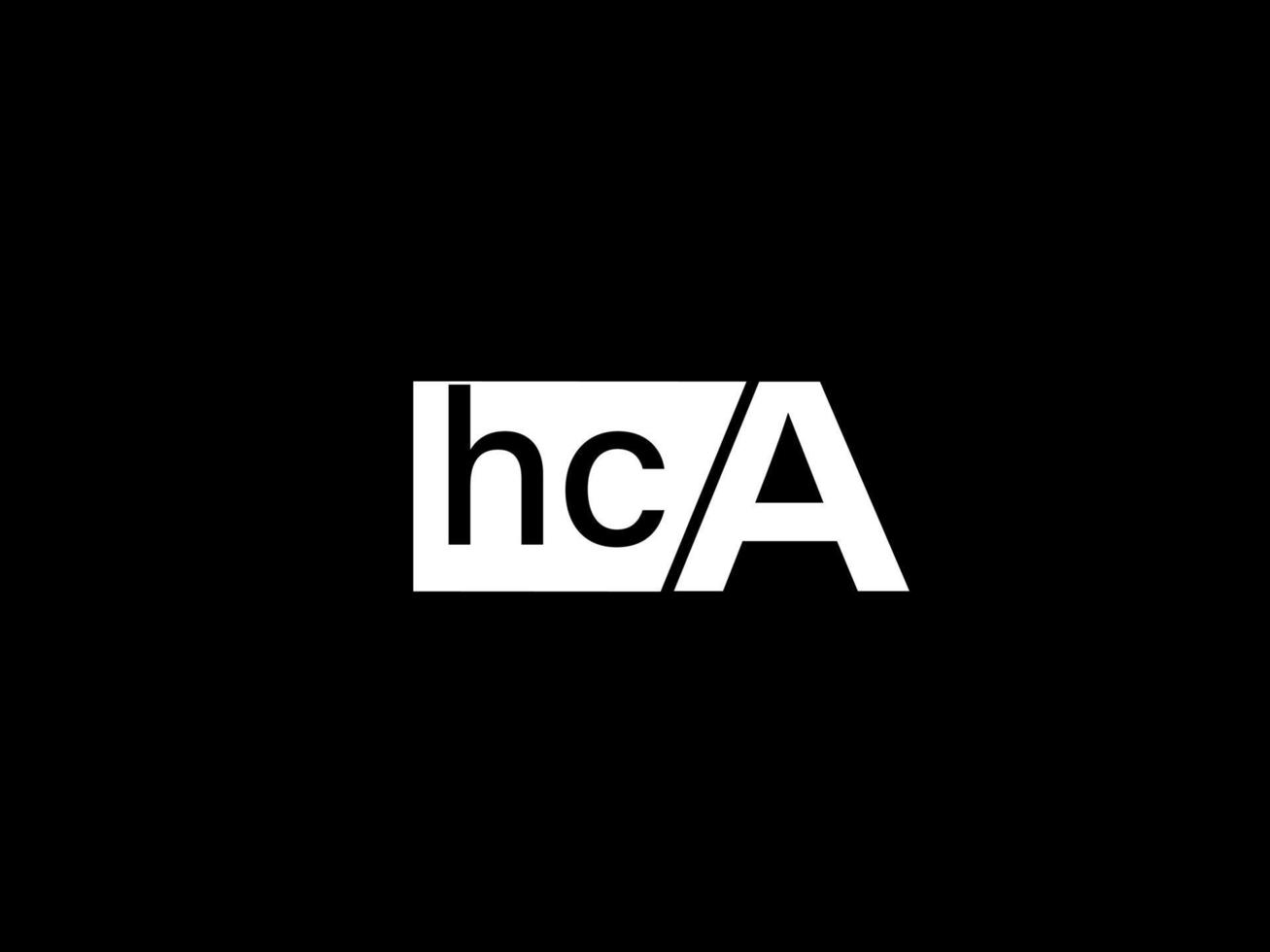 logotipo de hca y diseño gráfico de arte vectorial, iconos aislados en fondo negro vector