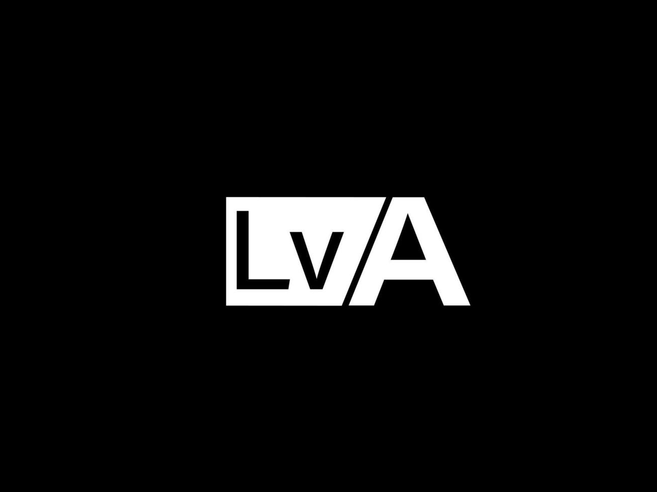 lva logotipo y diseño gráfico arte vectorial, iconos aislados en fondo negro vector