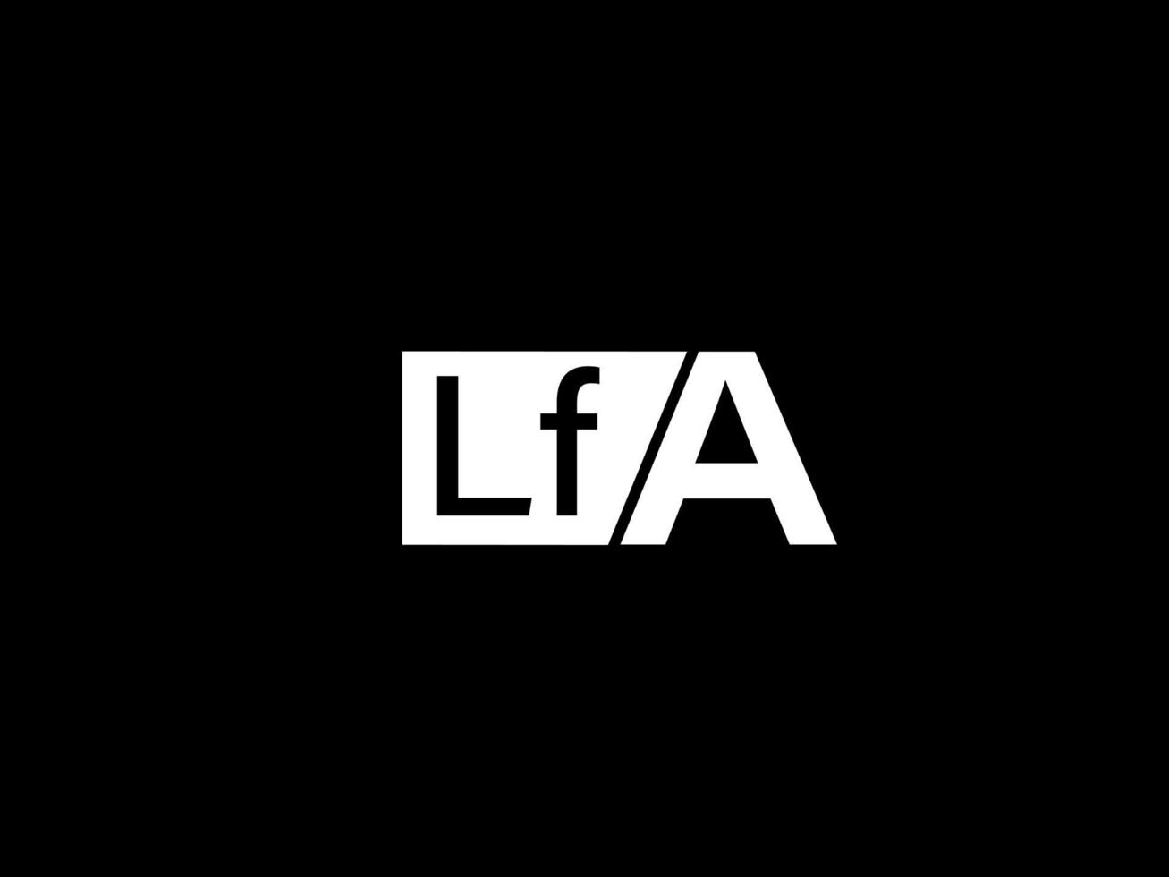 Logotipo de lfa y arte vectorial de diseño gráfico, iconos aislados en fondo negro vector