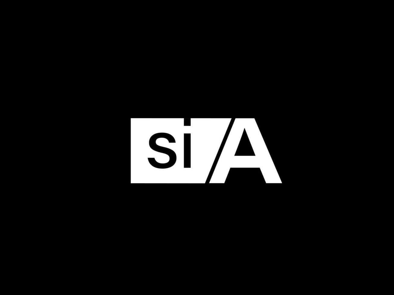 logotipo de sia y diseño gráfico de arte vectorial, iconos aislados en fondo negro vector