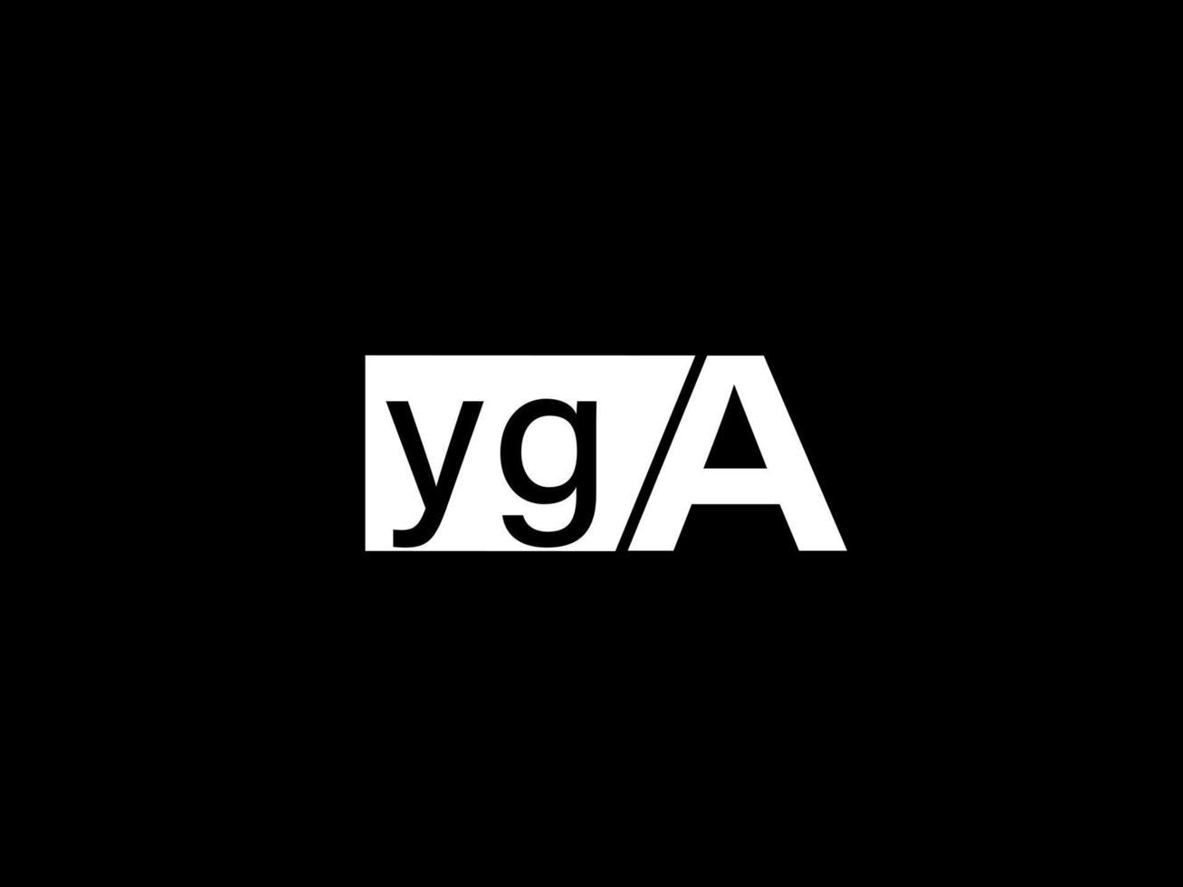 YGA Logo and Graphics design vector art, Icons isolated on black background