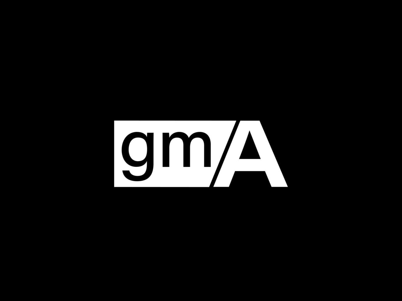 GMA Logo and Graphics design vector art, Icons isolated on black background