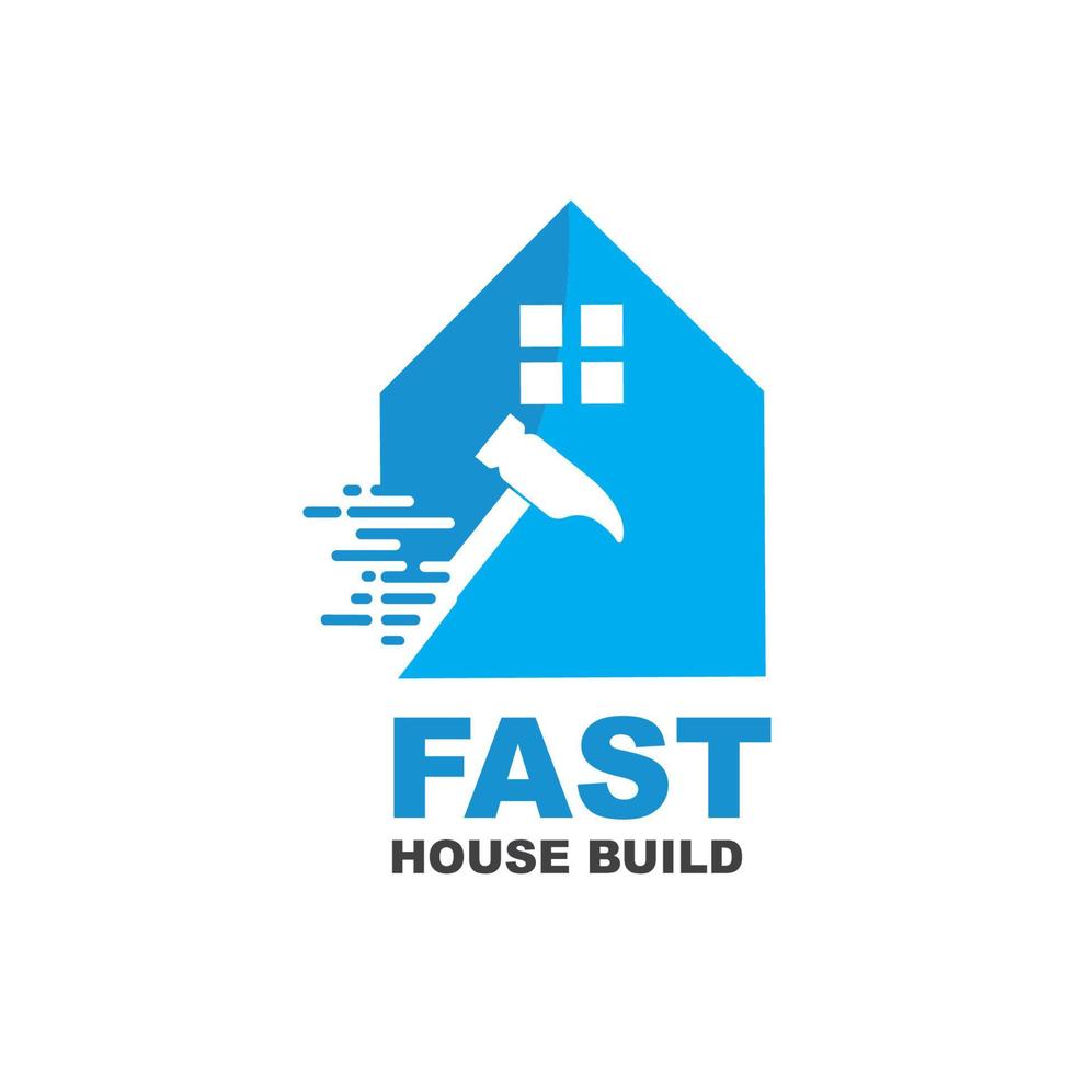 fast  build and renovation logo icon vector illustration