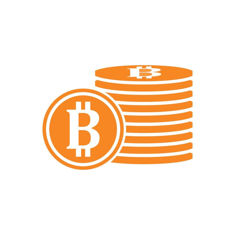 bit coin logo icon vector illustration design