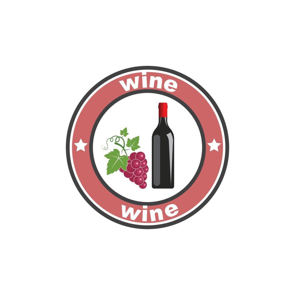 Diseño de ilustración de vector de icono de logotipo de vino